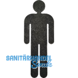 Symbol f�r WC T�ren - Mann, verzinkt schwarz