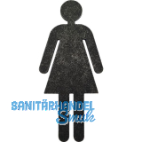 Symbol f�r WC T�ren - Frau, verzinkt schwarz