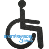 Symbol f�r WC T�ren - Rollstuhl, verzinkt schwarz