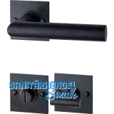 HALC� Dr�ckergarnitur DAVOS - auf eckiger Rosette WC, TS-50, Schwarzstahl