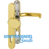 Wechselgarnitur LIVERPOOL - Schmalschild Knopf PZ 77-82, Messing - PVD