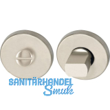 MARCHESI WC - Rosette � 52, H: 10 mm, Schlitzkopf u. Drehknopf, Edelstahl matt