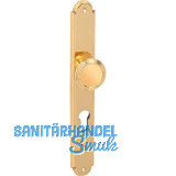 Feuerschutz Wechselgarnitur Alt Wien auf Langschild, PZ92,rechts,Messing poliert