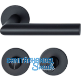 MARCHESI Dr�ckergarnitur GEHRUNG auf Flachrosette WC, Edelstahl schwarz matt