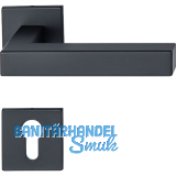 MARCHESI Dr�ckergarnitur SQUARE auf Flachrosette PZ, Edelstahl schwarz matt