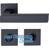 MARCHESI Dr�ckergarnitur SQUARE auf Flachrosette WC, Edelstahl schwarz matt