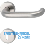 FH-Dr�ckergarnitur HARMONIE - auf Rosette BB, 38 - 45, Edelstahl matt