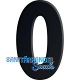 Ziffer selbstklebend, Type 0, H�he 30 mm, Aluminium schwarz eloxiert