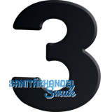 Ziffer selbstklebend, Type 3, H�he 30 mm, Aluminium schwarz eloxiert