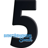 Ziffer selbstklebend, Type 5, H�he 30 mm, Aluminium schwarz eloxiert