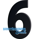 Ziffer selbstklebend, Type 6, H�he 30 mm, Aluminium schwarz eloxiert