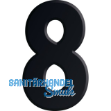 Ziffer selbstklebend, Type 8, H�he 30 mm, Aluminium schwarz eloxiert