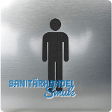 WC Symbol Mann selbstklebend, 100 x 100 mm, Kunststoff Edelstahl-Effekt