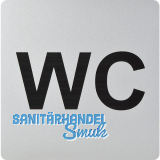 WC Symbol selbstklebend, 100 x 100 mm, Kunststoff alufarbig