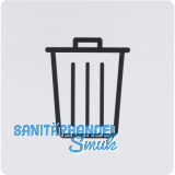 Symbol M�llraum selbstklebend, 100 x 100 mm, Kunststoff alufarbig