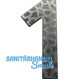 Hausnummer 1 - H�he 120 mm, Schmiedeeisen schwarz verzinkt