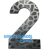 Hausnummer 2 - H�he 120 mm, Schmiedeeisen schwarz verzinkt