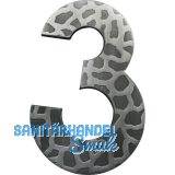 Hausnummer 3 - H�he 120 mm, Schmiedeeisen schwarz verzinkt