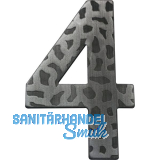 Hausnummer 4 - H�he 120 mm, Schmiedeeisen schwarz verzinkt