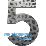 Hausnummer 5 - H�he 120 mm, Schmiedeeisen schwarz verzinkt