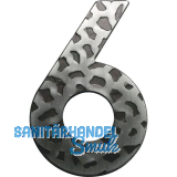 Hausnummer 6 - H�he 120 mm, Schmiedeeisen schwarz verzinkt