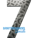 Hausnummer 7 - H�he 120 mm, Schmiedeeisen schwarz verzinkt