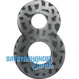 Hausnummer 8 - H�he 120 mm, Schmiedeeisen schwarz verzinkt