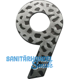 Hausnummer 9 - H�he 120 mm, Schmiedeeisen schwarz verzinkt