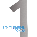 Hausnummer 1 - H�he 120 mm, mit 2 Gewindenocken M5, Edelstahl