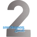 Hausnummer 2 - H�he 120 mm, mit 2 Gewindenocken M5, Edelstahl