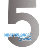 Hausnummer 5 - H�he 120 mm, mit 2 Gewindenocken M5, Edelstahl