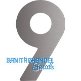 Hausnummer 9 - H�he 120 mm, mit 2 Gewindenocken M5, Edelstahl