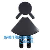 Symbol Frau selbstklebend, 87 x 150 mm, Nylon tiefschwarz