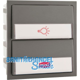 Tastenmodul f�r Renz-Frontplatte, m. 1 Licht- u. 1 Klingeltaster,Kunststoff grau