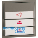Tastenmodul f�r Renz-Frontplatte, m. 1 Licht- u. 2 Klingeltaster,Kunststoff grau
