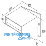 RENZ Durchwurfbriefkasten schr�g,300x330x245 mm,Mauerst�rke 265mm,Stahl verzinkt
