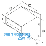RENZ Durchwurfbriefkasten schr�g,300x330x300 mm,Mauerst�rke 320mm,Stahl verzinkt