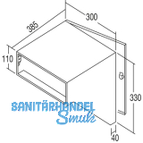 RENZ Durchwurfbriefkasten schr�g,300x330x385 mm,Mauerst�rke 405mm,Stahl verzinkt