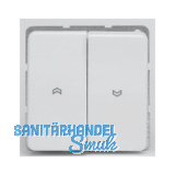 HAUTAU Wippschalter WS 010, Doppelschalter 230V, Auf-Stop-Zu, Kunststoff wei�