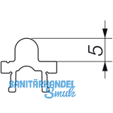 HAUTAU ATRIUM HS Laufschiene Nr. 24 TT2, H=5 mm, L=6500 mm, silber eloxiert