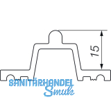 HAUTAU ATRIUM HS Laufschiene Nr. 26 Holz, H=15mm, L=6500 mm, silber eloxiert