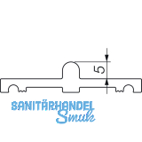 HAUTAU ATRIUM HS Laufschiene Nr. 27 Holz, H=5mm, L=6500 mm, silber eloxiert