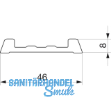 MACO Fiber-Therm Aufsatzschiene f. bewegliche Fl�gel L=5000 mm GFK silber