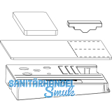 MACO HS Dichtungsplatten-Set m.Entw�sserung, Zwischenprofil 115, rechts,silber