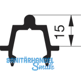 GU HS Laufschiene 15 P1635 f�r Bodenschwelle L=4000 mm silber eloxiert