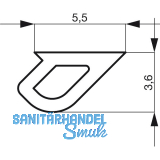 GU Thermostep 164/204 Dichtungsprofil P1645 L=3350 mm schwarz
