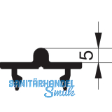 GU HS Laufschiene 5 P1636 f�r Bodenschwelle auf Ma� silber eloxiert