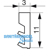 GU Thermostep/Timberstep Dichtungsprofil P859 zu Verbreiterung P1051, schwarz