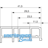 GU Thermostep 164 Zwischenprofil 41 P1641, L=3300 mm, Kunststoff grau