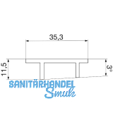 GU Thermostep 204 Zwischenprofil 35 P2124, L=6000 mm, Kunststoff grau